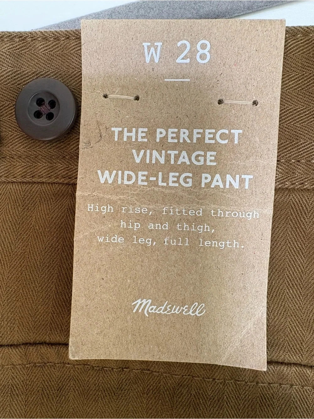 NWT Madewell Perfect Vintage Wide Leg Pant: Utility Edition Sz 28